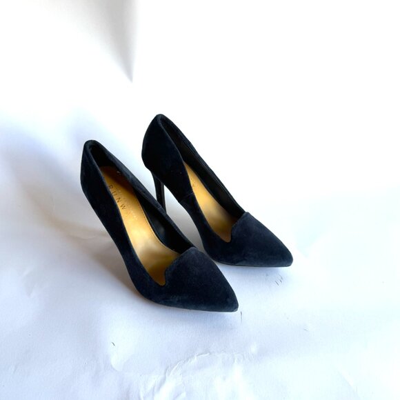 Lauren Conrad Runway Deep Navy Suede Heels - Picture 1 of 6